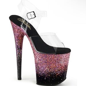 Pleasers Pink Gold Black Size 9 - 8 inches